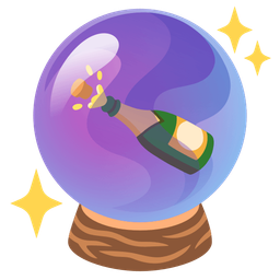 Bottle with popping cork and Crystal ball
