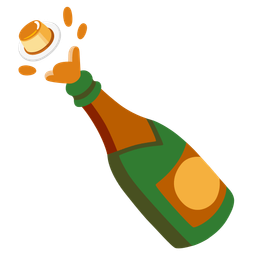 Bottle with popping cork and Custard
