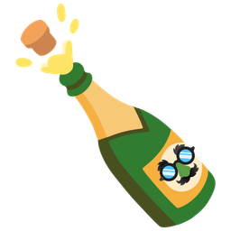 Bottle with popping cork and Disguised face