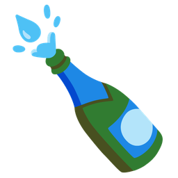Bottle with popping cork and Droplet