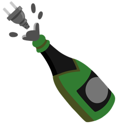 Bottle with popping cork and Electric plug