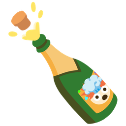 Bottle with popping cork and Exploding head