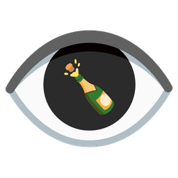 Bottle with popping cork and Eye
