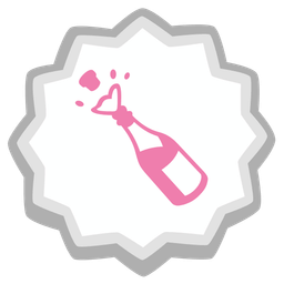 Bottle with popping cork and Fish cake with swirl