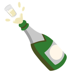 Bottle with popping cork and Glass of milk