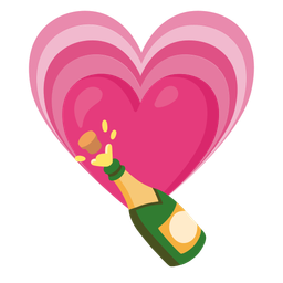 Bottle with popping cork and Growing heart
