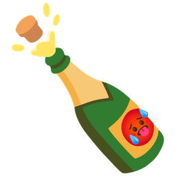 Bottle with popping cork and Hot face