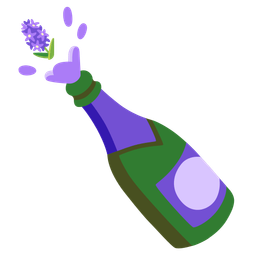Bottle with popping cork and Hyacinth