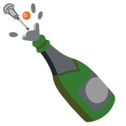 Bottle with popping cork and Lacrosse