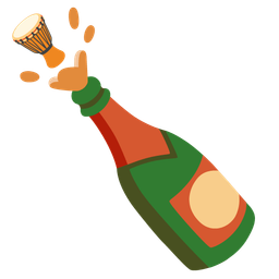 Bottle with popping cork and Long drum