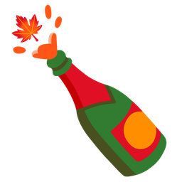 Bottle with popping cork and Maple leaf
