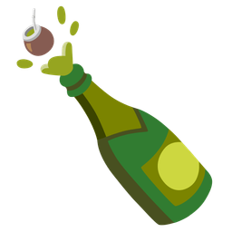 Bottle with popping cork and Mate