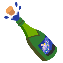 Bottle with popping cork and Milky way