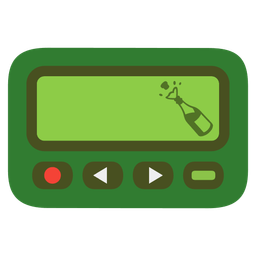 Bottle with popping cork and Pager