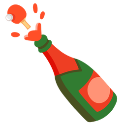 Bottle with popping cork and Ping pong