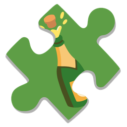 Bottle with popping cork and Puzzle piece