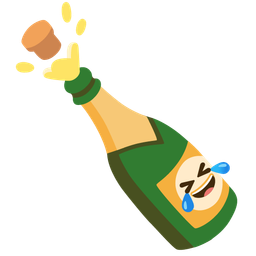 Bottle with popping cork and Rolling on the floor laughing