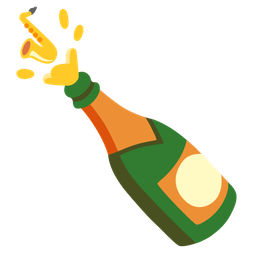 Bottle with popping cork and Saxophone