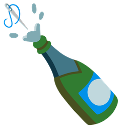 Bottle with popping cork and Sewing needle