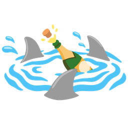 Bottle with popping cork and Shark