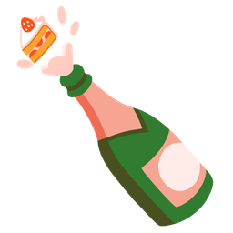 Bottle with popping cork and Shortcake