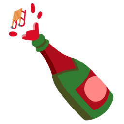 Bottle with popping cork and Sled