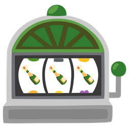 Bottle with popping cork and Slot machine