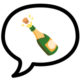 Bottle with popping cork and Speech balloon