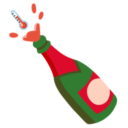 Bottle with popping cork and Thermometer