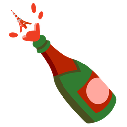 Bottle with popping cork and Tokyo tower