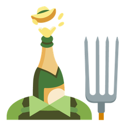 Bottle with popping cork and Tractor