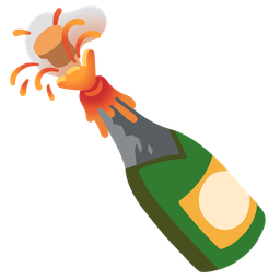 Bottle with popping cork and Volcano