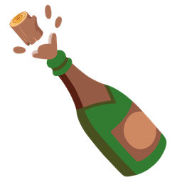 Bottle with popping cork and Wood