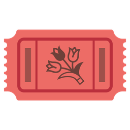 bouquet and admission tickets