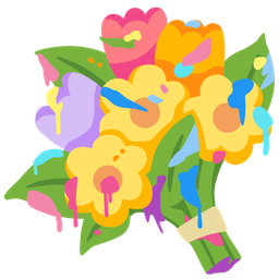 bouquet and artist palette