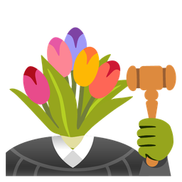 bouquet and balance scale