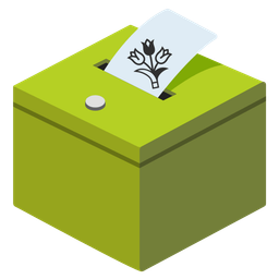 bouquet and ballot box with ballot