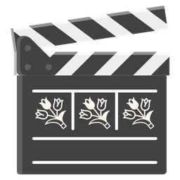 bouquet and clapper board