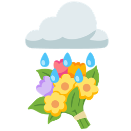 bouquet and cloud with rain
