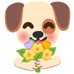 bouquet and dog face