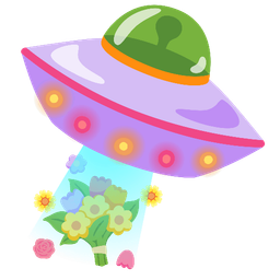 bouquet and flying saucer