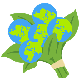 bouquet and globe showing Europe-Africa