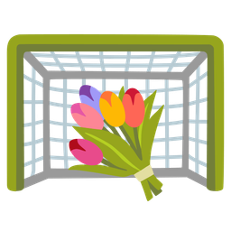 bouquet and goal net