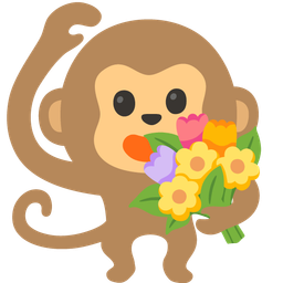 bouquet and monkey face