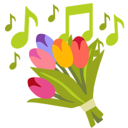bouquet and musical notes