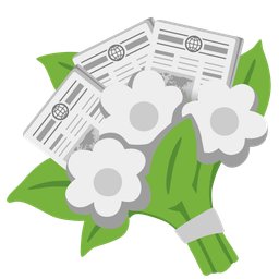 bouquet and newspaper