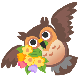bouquet and owl