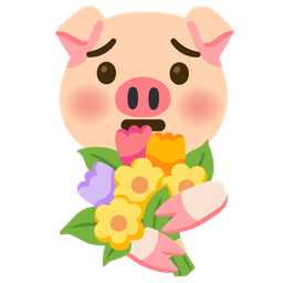 bouquet and pig face