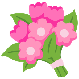 bouquet and pink heart