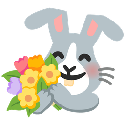 bouquet and rabbit face